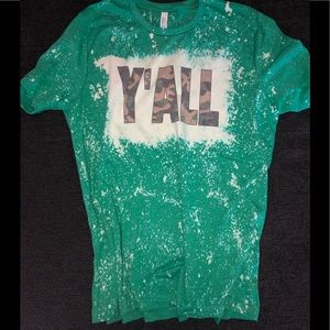 SOLD-NWT Boutique Camo Y’all Bleached Graphic Tee